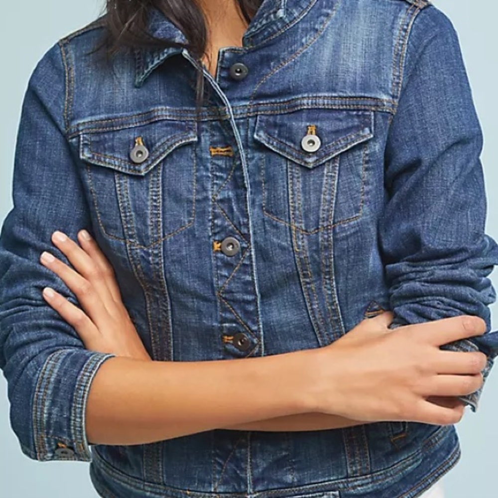 Anthropologie Pilcro And The Letterpress Cotton Stretch Denim Jean Jacket - Picture 4 of 12